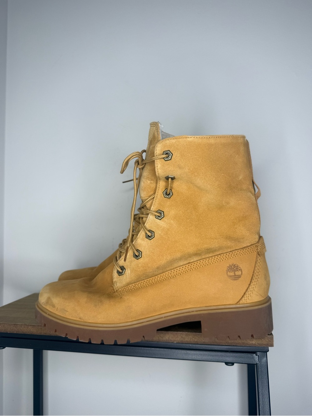 Timberland Women's Yellow Wheat Lace-Up Nubuck Boots - Picture 4 of 11